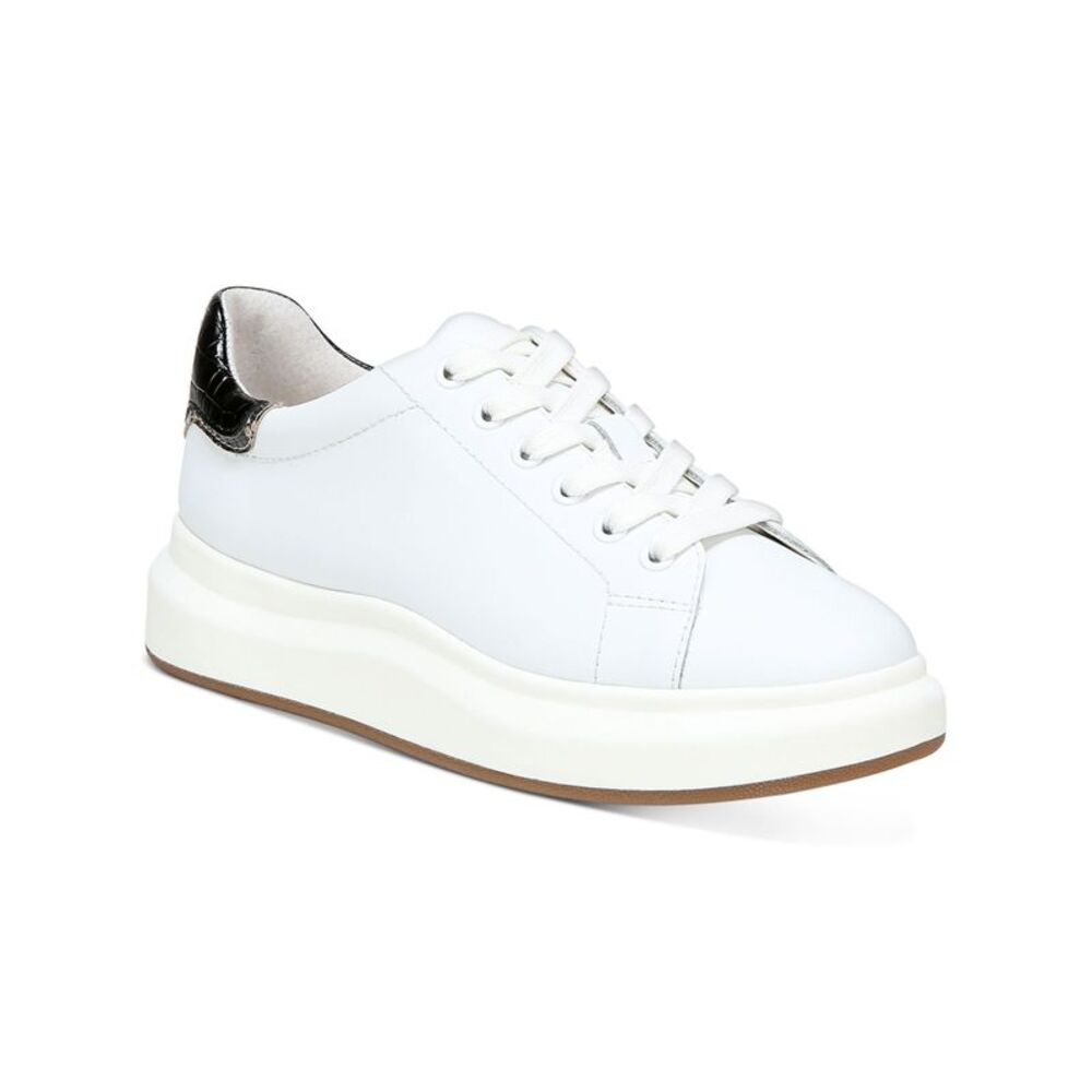 NWT SAM EDELMAN Womens White 1" Platform Moxie Wedge Athletic Sneakers 5.5